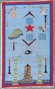 French needlepoint embroidery textile Freemason 