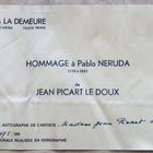 French tapestry Jean Picart Le Doux Hommage A Pablo Neruda 